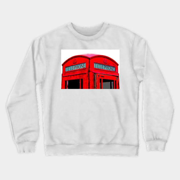 Red Phone Box Crewneck Sweatshirt by Jane Braat